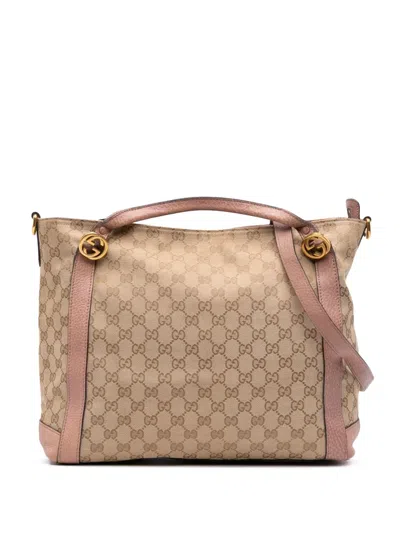 Pre-owned Gucci 2000-2015 Gg Canvas Miss Gg Satchel In Brown