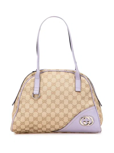Pre-owned Gucci 2000-2015 Gg Canvas New Britt Handbag In Brown