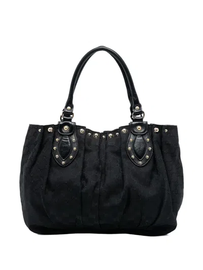 Pre-owned Gucci 2000-2015 Gg Canvas Pelham Tote Bag In Black