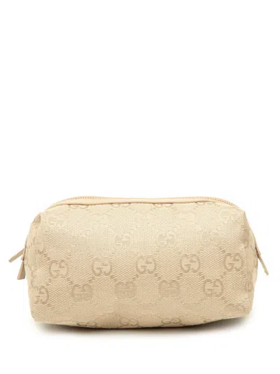 Pre-owned Gucci 2000-2015 Gg Canvas Pouch In Brown