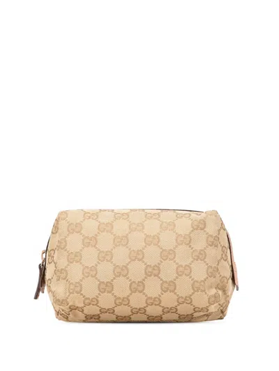 Pre-owned Gucci 2000-2015 Gg Canvas Pouch In Pink
