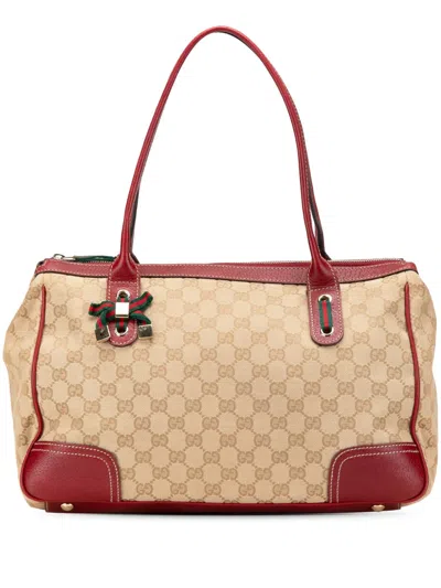 Pre-owned Gucci 2000-2015 Gg Canvas Princy Shoulder Bag In Brown