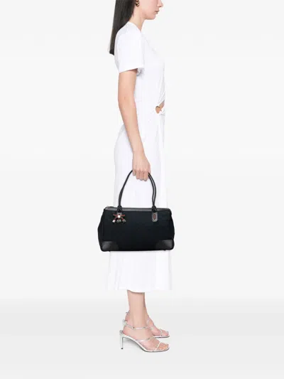 Pre-owned Gucci 2000-2015 Gg Canvas Princy Shoulder Bag In Black