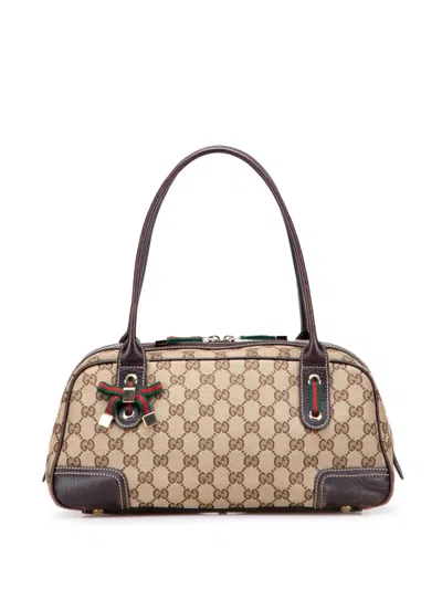 Pre-owned Gucci 2000-2015 Gg Canvas Princy Shoulder Bag In Brown