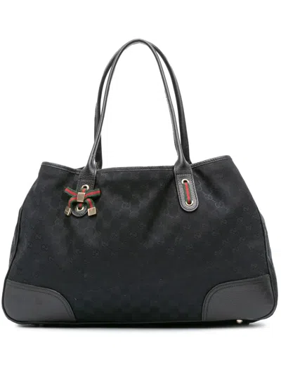 Pre-owned Gucci 2000-2015 Gg Canvas Princy Tote Bag In Black