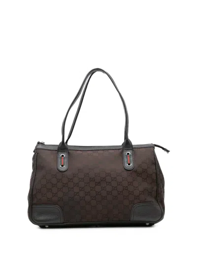 Pre-owned Gucci 2000-2015 Gg Canvas Princy Tote Bag In Brown