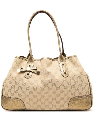 Pre-owned Gucci 2000-2015 Gg Canvas Princy Tote Bag In Brown