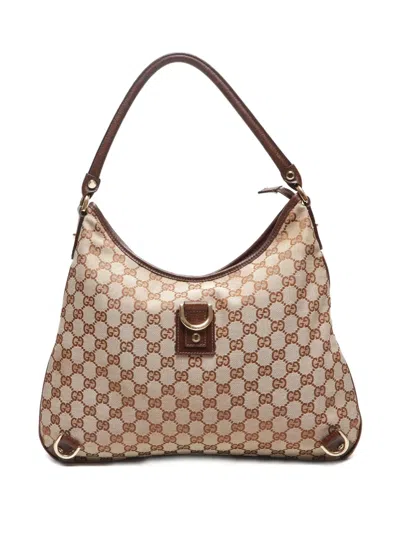 Pre-owned Gucci 2000-2015 Gg Canvas Shoulder Bag In Neutral