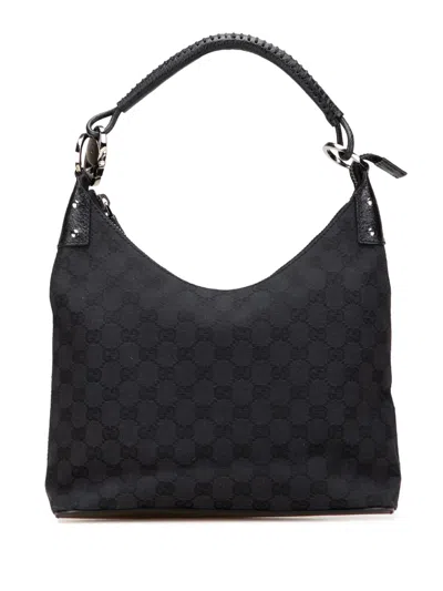 Pre-owned Gucci 2000-2015 Gg Canvas Shoulder Bag In Black