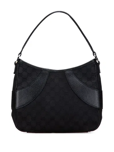 Pre-owned Gucci 2000-2015 Gg Canvas Shoulder Bag In Black