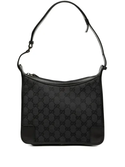 Pre-owned Gucci 2000-2015 Gg Canvas Shoulder Bag In Black