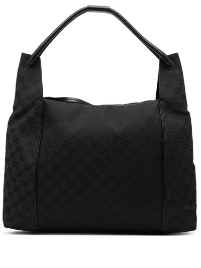 Pre-owned Gucci 2000-2015 Gg Canvas Shoulder Bag In Black