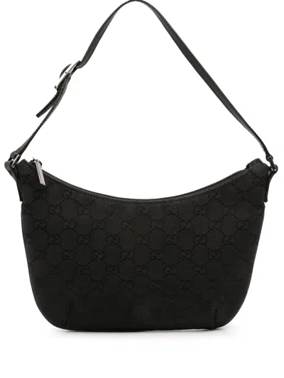Pre-owned Gucci 2000-2015 Gg Canvas Shoulder Bag In Black