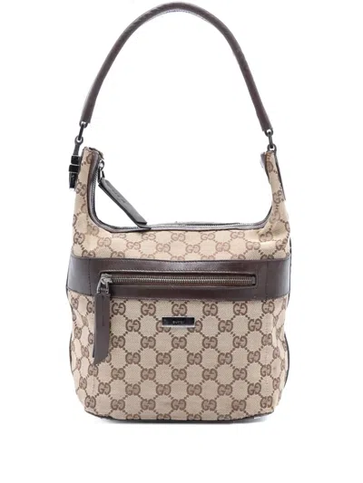 Pre-owned Gucci 2000-2015 Gg Canvas Shoulder Bag In Brown