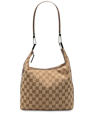 Pre-owned Gucci 2000-2015 Gg Canvas Shoulder Bag In Brown