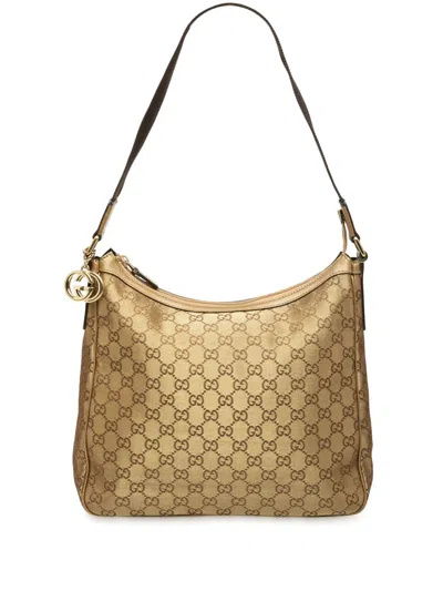 Pre-owned Gucci 2000-2015 Gg Canvas Shoulder Bag In Gold