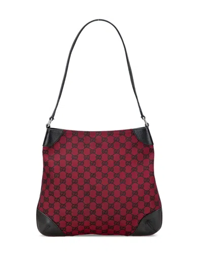Pre-owned Gucci 2000-2015 Gg Canvas Shoulder Bag In Red