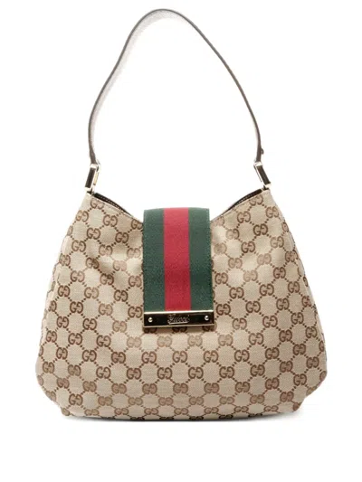 Pre-owned Gucci 2000-2015 Gg Canvas Shoulderbag In Neutral