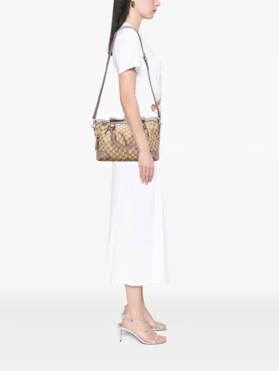 Pre-owned Gucci 2000-2015 Gg Canvas Sukey Satchel In Brown