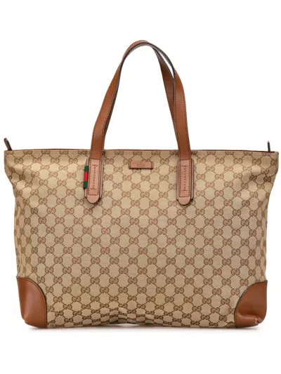 Pre-owned Gucci 2000-2015 Gg Canvas Tote Bag In Brown