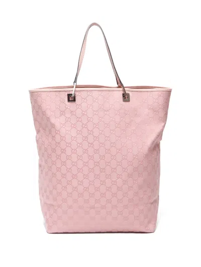 Pre-owned Gucci 2000-2015 Gg Canvas Tote Bag In Pink