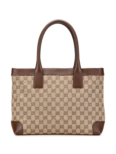 Pre-owned Gucci 2000-2015 Gg Canvas Tote Bag In Brown