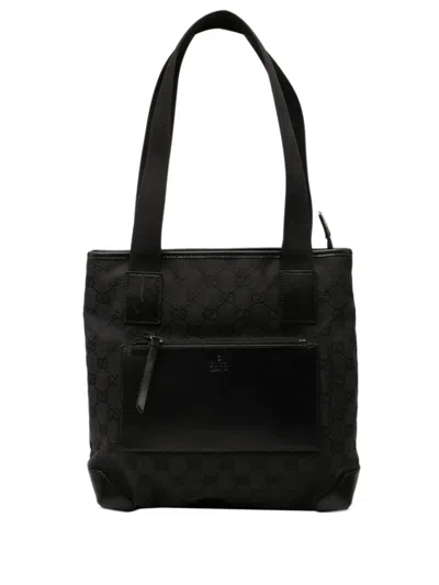 Pre-owned Gucci 2000-2015 Gg Canvas Tote Bag In Black