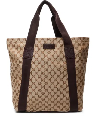 Pre-owned Gucci 2000-2015 Gg Canvas Tote Bag In Brown