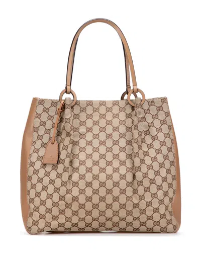 Pre-owned Gucci 2000-2015 Gg Canvas Tote Bag In Brown