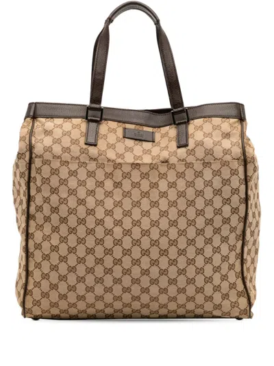 Pre-owned Gucci 2000-2015 Gg Canvas Tote Bag In Brown