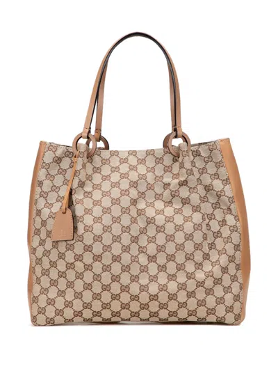 Pre-owned Gucci 2000-2015 Gg Canvas Tote Bag In Brown