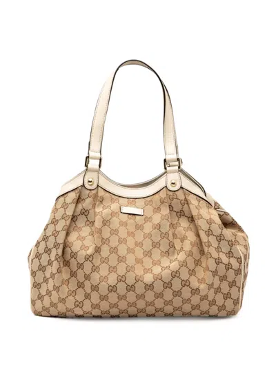 Pre-owned Gucci 2000-2015 Gg Canvas Tote Bag In Brown