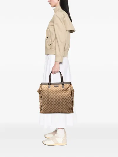 Pre-owned Gucci 2000-2015 Gg Canvas Tote Bag In Brown