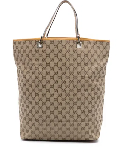 Pre-owned Gucci 2000-2015 Gg Canvas Tote Bag In Brown