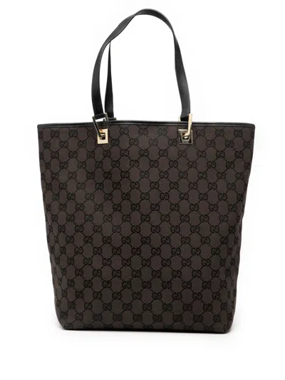 Pre-owned Gucci 2000-2015 Gg Canvas Tote Bag In Brown