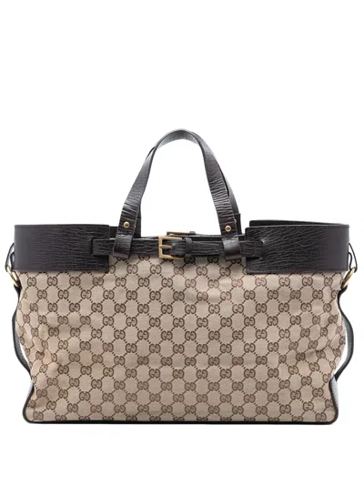 Pre-owned Gucci 2000-2015 Gg Canvas Tote Bag In Brown