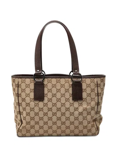 Pre-owned Gucci 2000-2015 Gg Canvas Tote Bag In Brown
