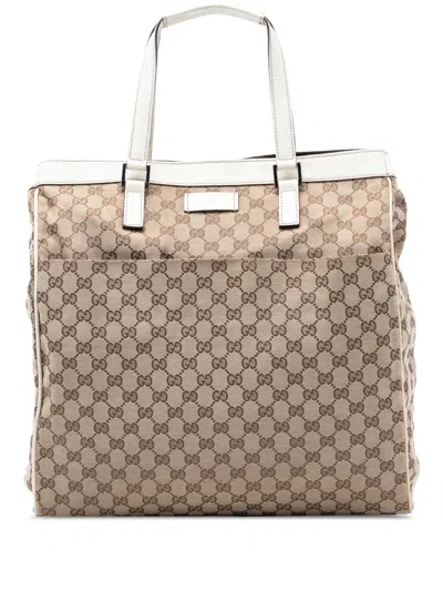 Pre-owned Gucci 2000-2015 Gg Canvas Tote Bag In Brown
