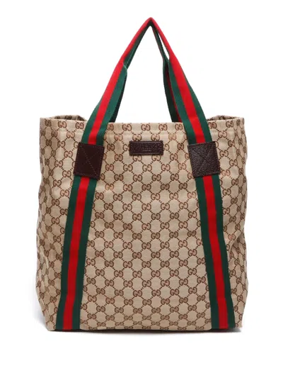 Pre-owned Gucci 2000-2015 Gg Canvas Tote Bag In Neutrals