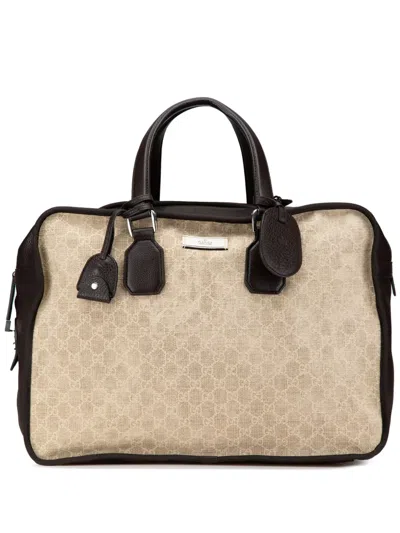 Pre-owned Gucci 2000-2015 Gg Canvas Travel Bag In Brown