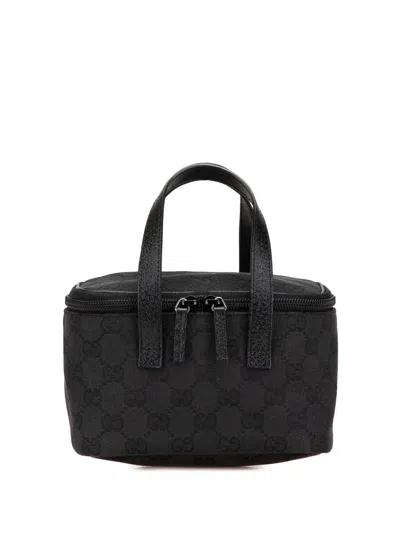 Pre-owned Gucci 2000-2015 Gg Canvas Vanity Bag In Black