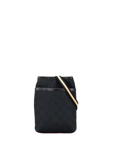 Pre-owned Gucci 2000-2015 Gg Canvas Web Crossbody Bag In Black