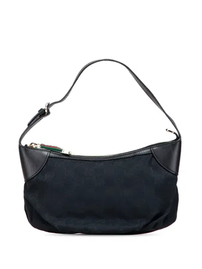 Pre-owned Gucci 2000-2015 Gg Canvas Web Handbag In Blue
