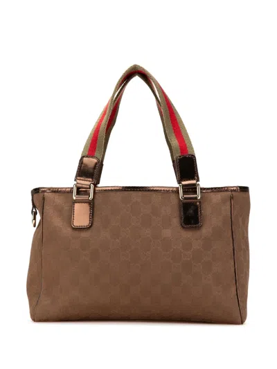 Pre-owned Gucci 2000-2015 Gg Canvas Web Tote Bag