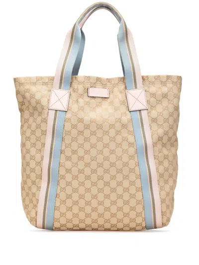 Pre-owned Gucci 2000-2015 Gg Canvas Web Tote Bag