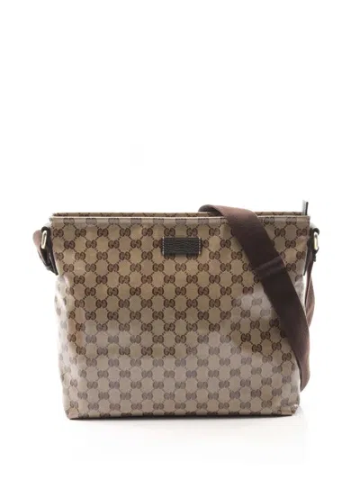 Pre-owned Gucci 2000-2015 Gg Crystal Crossbody Bag In Brown