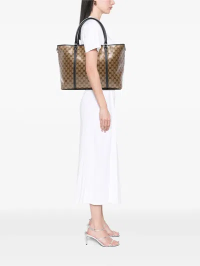 Pre-owned Gucci 2000-2015 Gg Crystal Joy Tote Bag In Brown