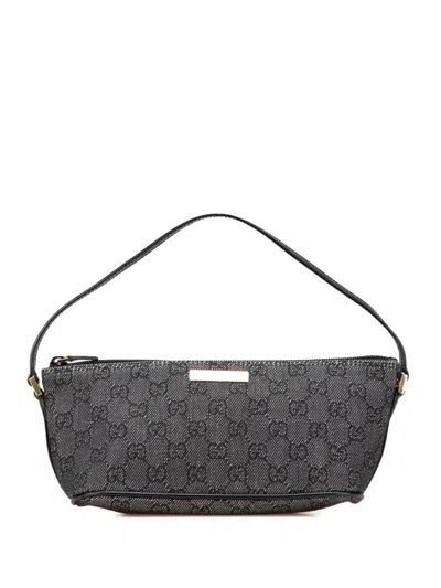 Pre-owned Gucci 2000-2015 Gg Denim Boat Shoulder Bag