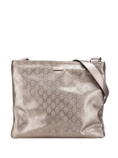 Pre-owned Gucci 2000-2015 Gg Imprime Crossbody Bag In Gold