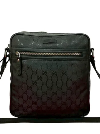 Pre-owned Gucci 2000-2015 Gg Imprime Crossbody Bag In Black